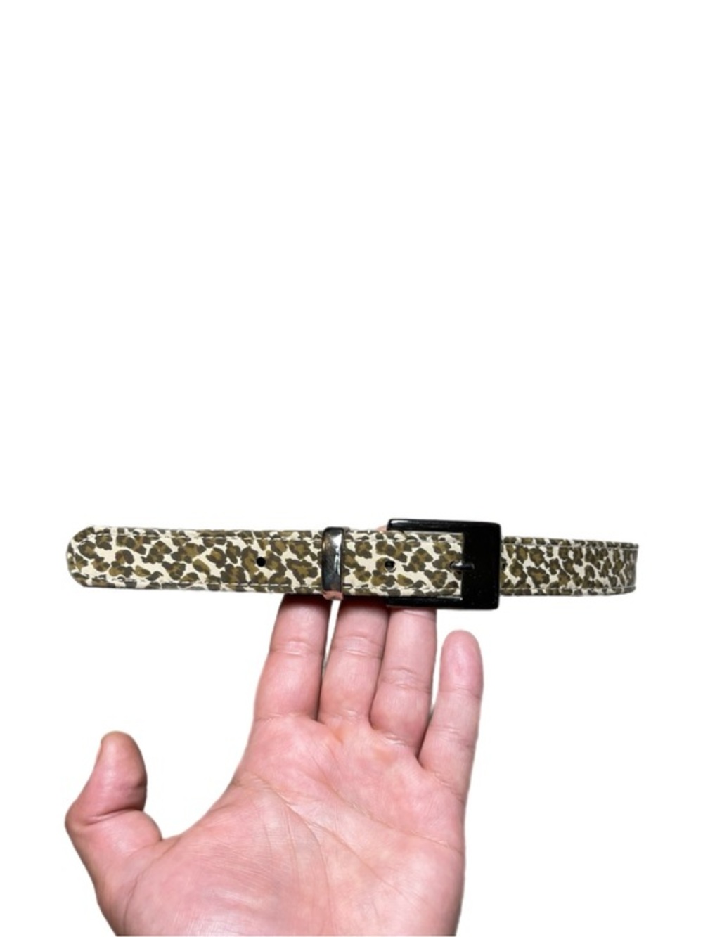 Y2K 2000s Donna Katz Leopard Print Belt